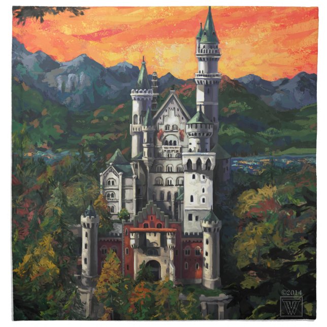 Castle Schloss Neuschwanstein Napkin (Front)