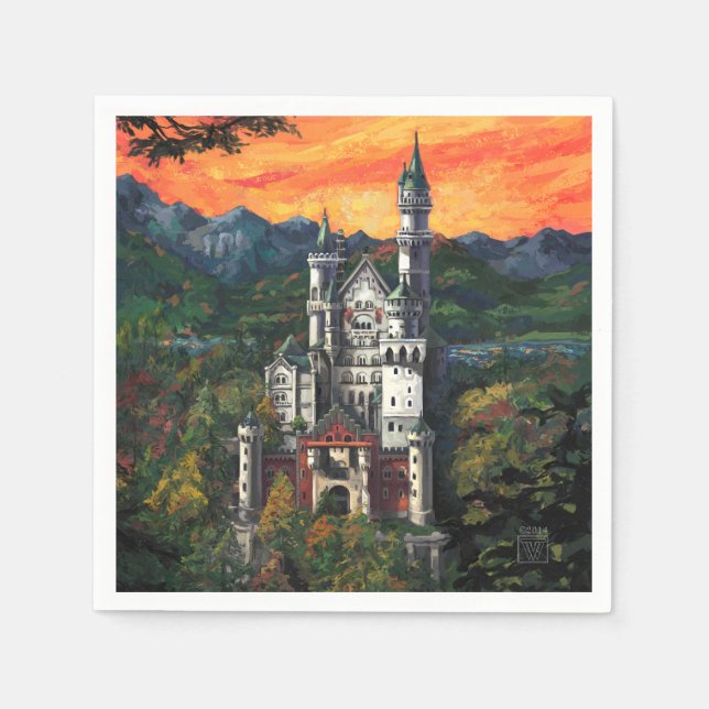 Castle Schloss Neuschwanstein Napkins (Front)