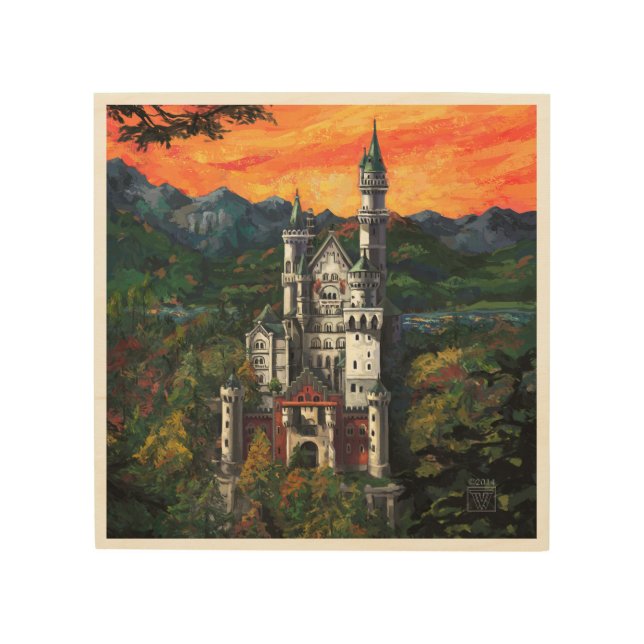 Castle Schloss Neuschwanstein Wood Wall Decor (Front)