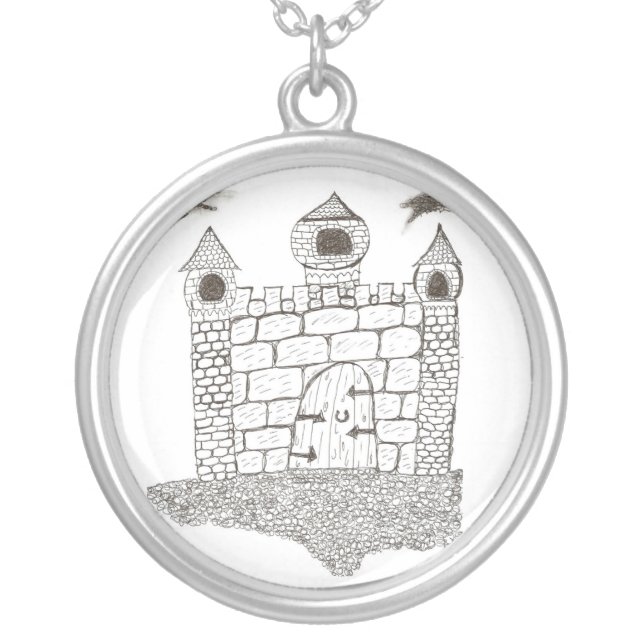 Castle Silver Plated Necklace (Front)