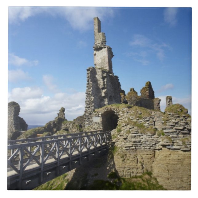 Castle Sinclair Girnigoe, Wick, Caithness, Ceramic Tile (Front)