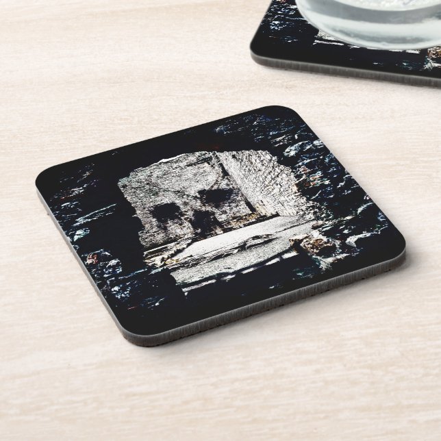 Castle Skull Beverage Coaster (Left Side)