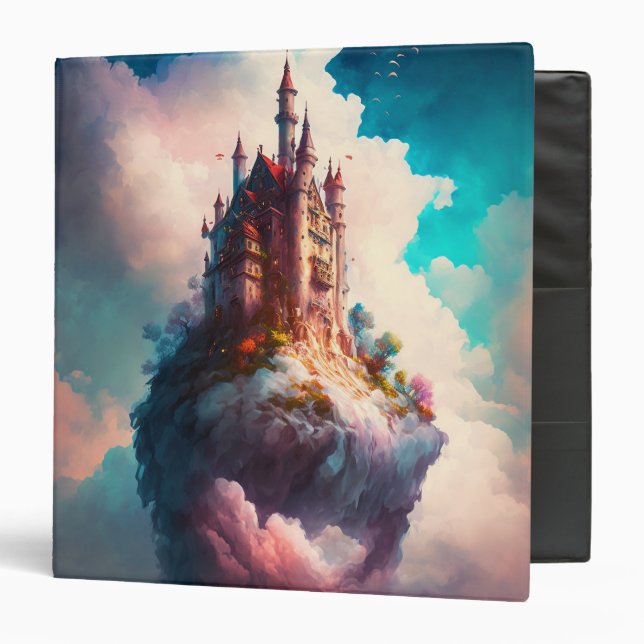 Castle Sky Clouds Fantasy Art 3 Ring Binder (Front/Inside)