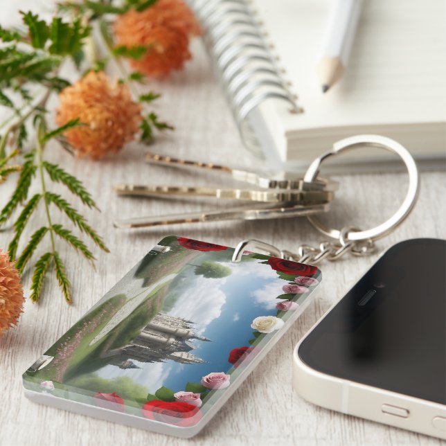 Castle Through the Wonderland Portal Keychain (Front Right)