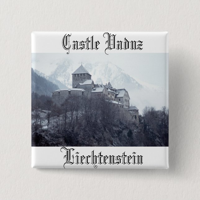 Castle Vaduz Liechtenstein Pinback Button (Front)