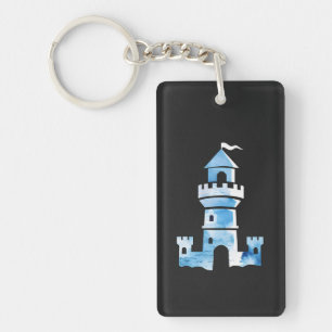 Castle Watercolor Art Keychain