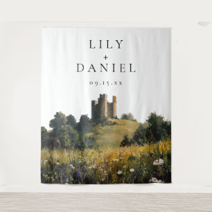 Castle Wildflowers Wedding Photo Backdrop