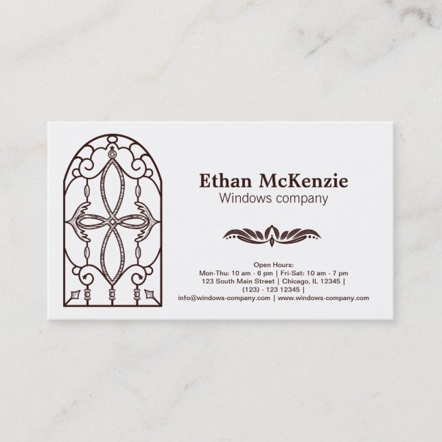 Castle window business card (Front)
