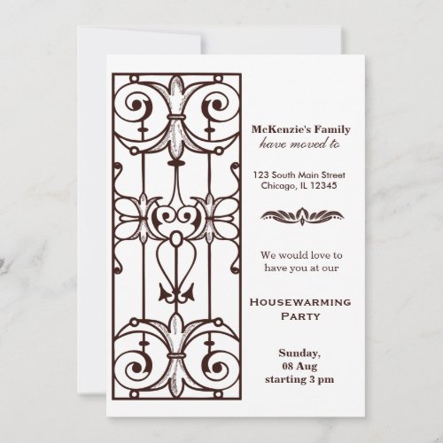 Castle window housewarming party invitation