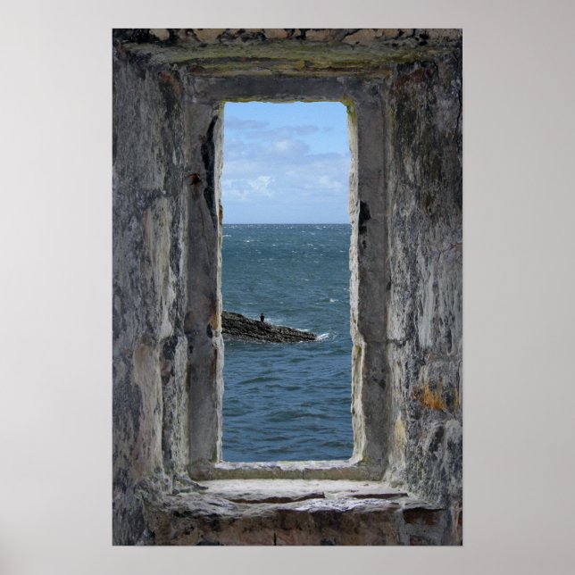 Castle Window with an Ocean View Poster (Front)