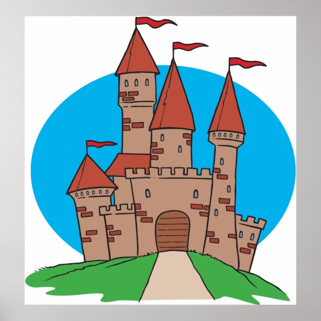 Castle With Flags Poster (Front)