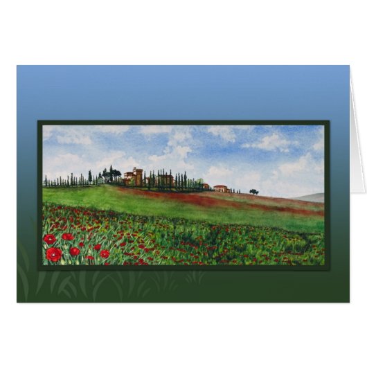 Castle with poppies cards (Front Horizontal)