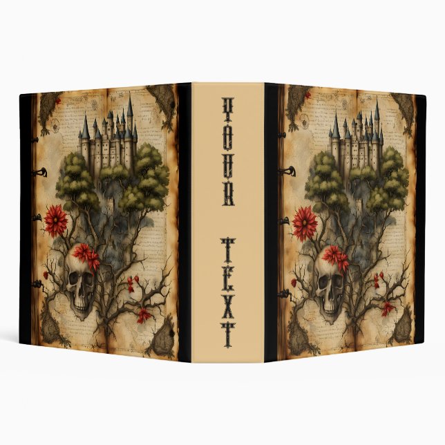 Castle with Skull 3 Ring Binder (Background)