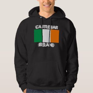 Castlebar, Ireland with Irish flag Hoodie
