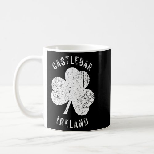 Castlebar Mayo Ireland Vintage Shamrock Distressed Coffee Mug