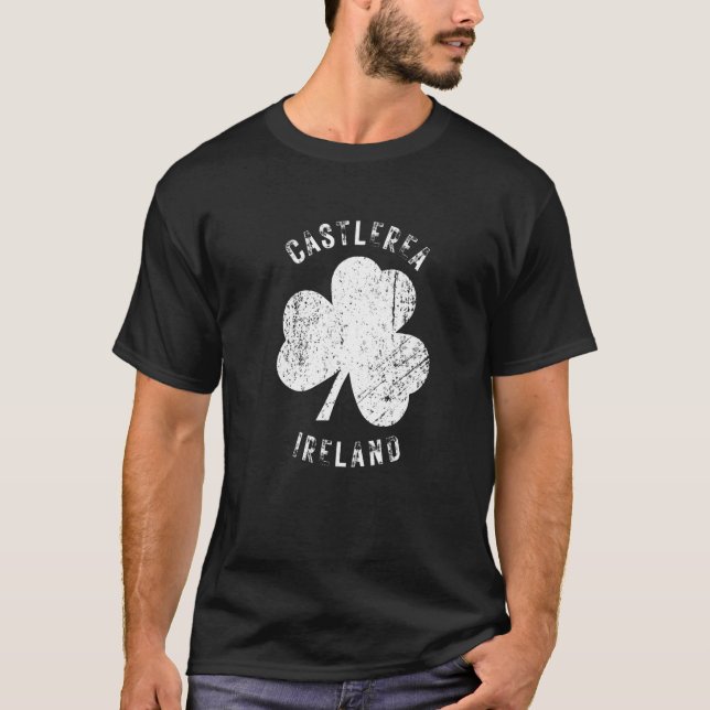 Castlerea Roscommon Ireland Vintage Shamrock Distr T-Shirt (Front)