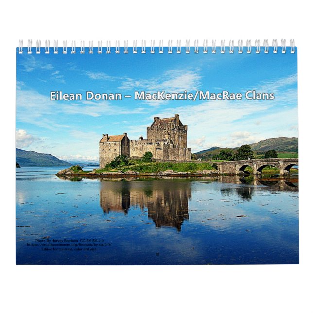 Castles Of 13 Scottish Highland Clans Calendar (Back)