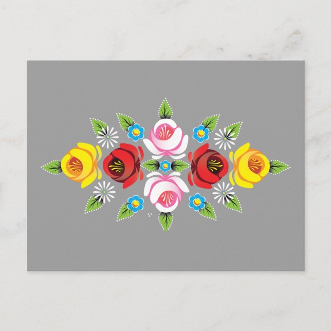 Castles - Traditional Canal Folk Art Postcard (Front)