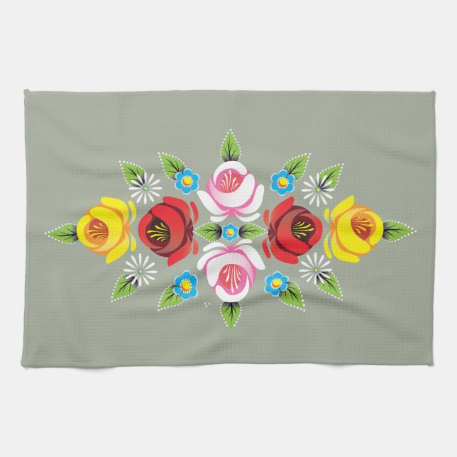 Castles - Traditional Canal Folk Art Towel (Horizontal)