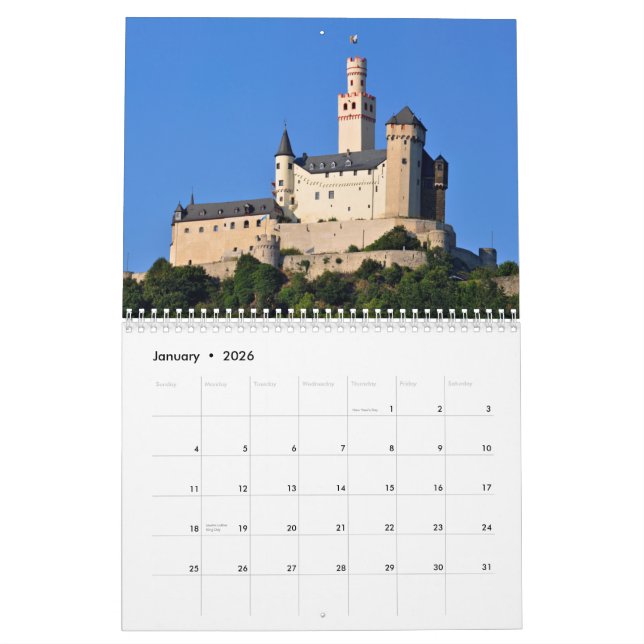 Castles Wall Calendar (Jan 2026)