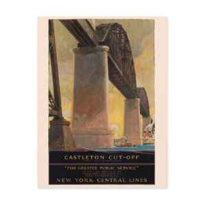 Castleton Cut-Off New York Vintage Poster 1924 Postcard