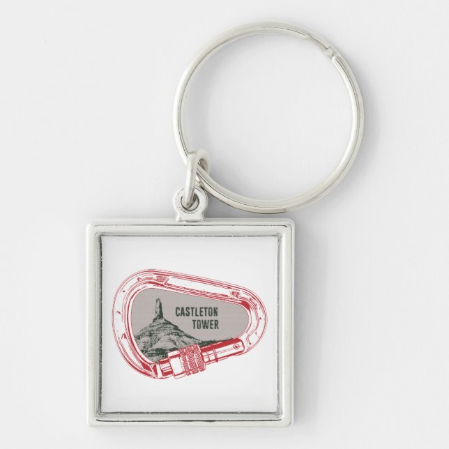 Castleton Tower Climbing Carabiner Keychain (Front)