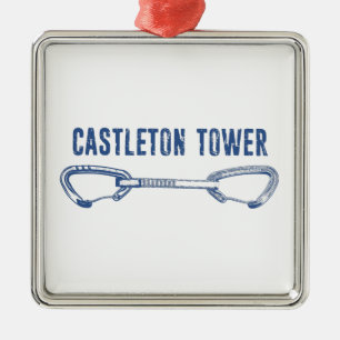 Castleton Tower Climbing Quickdraw Metal Ornament