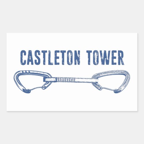 Castleton Tower Climbing Quickdraw Rectangular Sticker