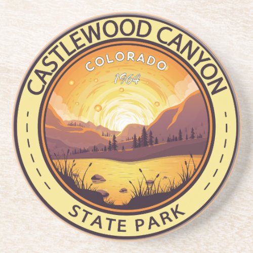 Castlewood Canyon State Park Colorado Badge Coaster