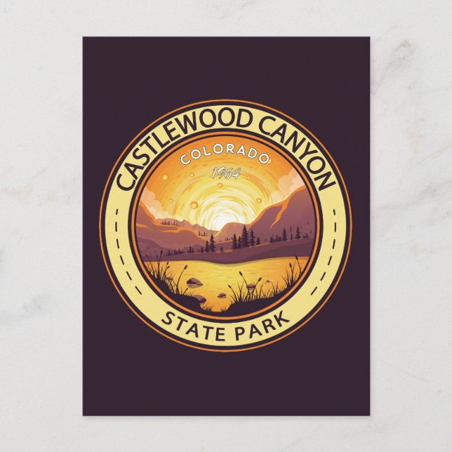 Castlewood Canyon State Park Colorado Badge Postcard (Front)