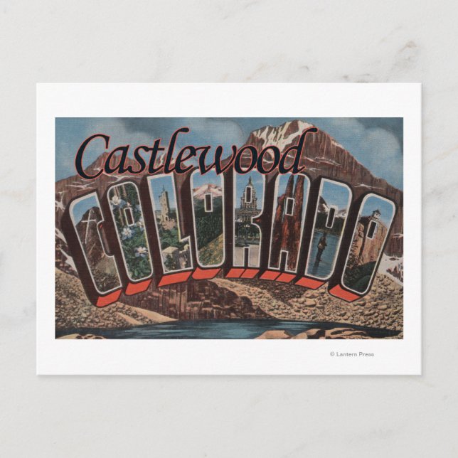 Castlewood, Colorado - Large Letter Scenes Postcard (Front)