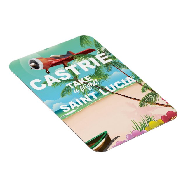 Castrie Saint Lucia vintage travel poster Magnet (Right Side)
