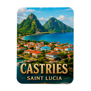 Castries Saint Lucia Caribbean Harbor Travel Souve Magnet