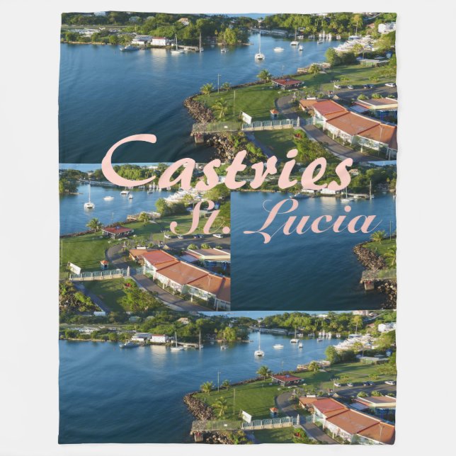 Castries Saint Lucia Caribbean Island Fleece Blanket (Front)