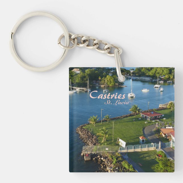 Castries Saint Lucia Caribbean Island Keychain (Front)