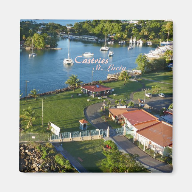 Castries Saint Lucia Caribbean Island Magnet (Front)