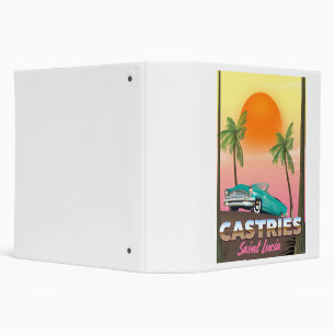 Castries Saint Lucia exotic tropical travel poster 3 Ring Binder