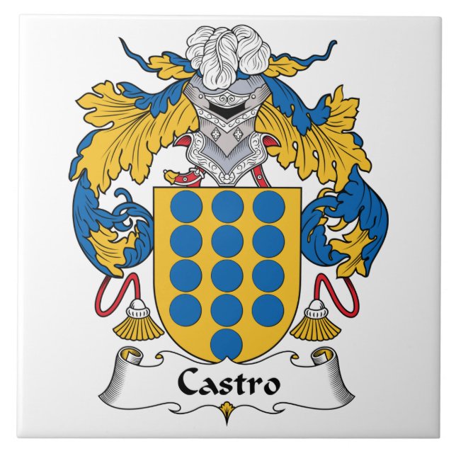 Castro Family Crest Ceramic Tile (Front)