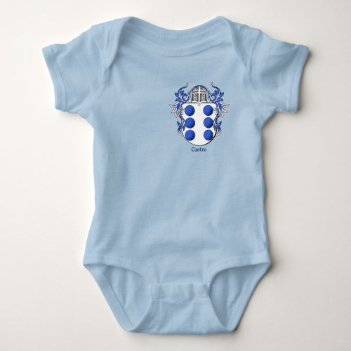 Castro Historical Shield with Helm and Mantle Baby Bodysuit