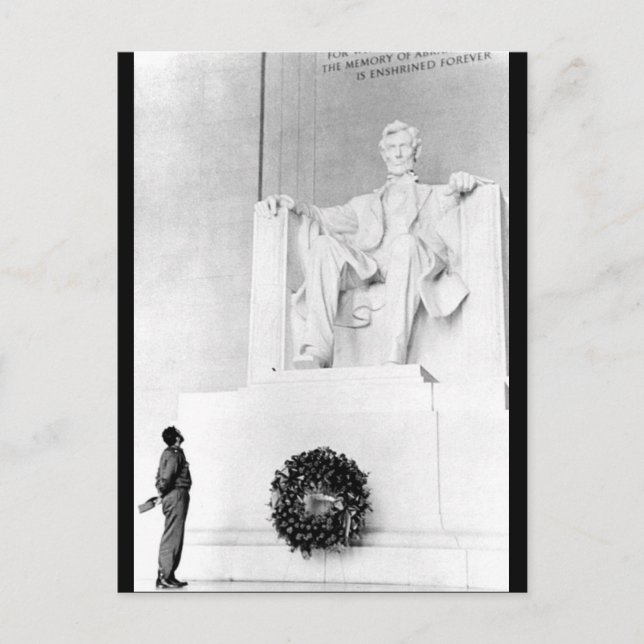 Castro Looks At Lincoln Postcard (Front)