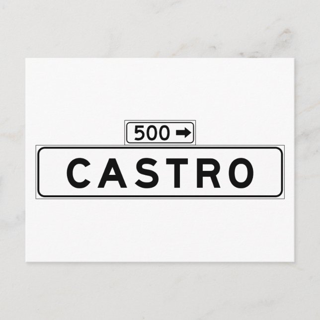 Castro St., San Francisco Street Sign Postcard (Front)