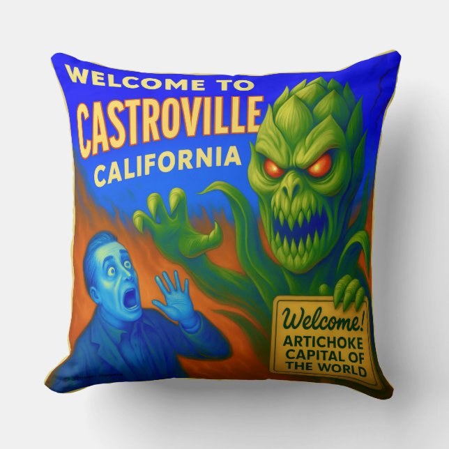 CASTROVILLE, CALIFORNIA 20X20 INCH THROW PILLOW.  PILLOW (Front)