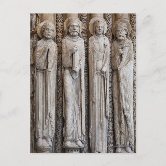 casts of statues from the facade of Chartres Postcard (Front)