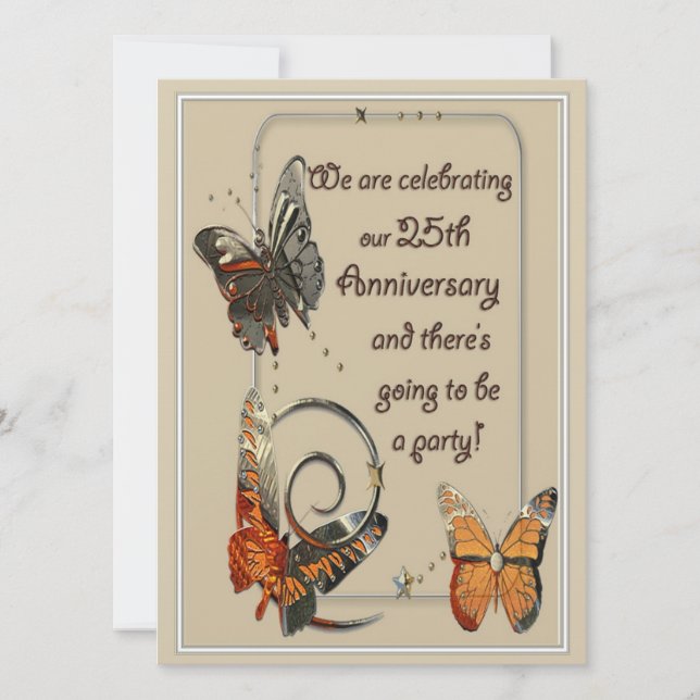 Casual 25th Anniversary Invitations (Front)