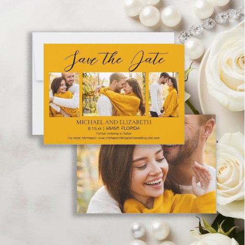 Casual 4 Photo Wedding Save Date    Save The Date