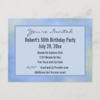 Casual Abstract Blue Yellow Pattern Event Invitat