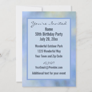 Casual Abstract Blue Yellow Pattern Event Invitation