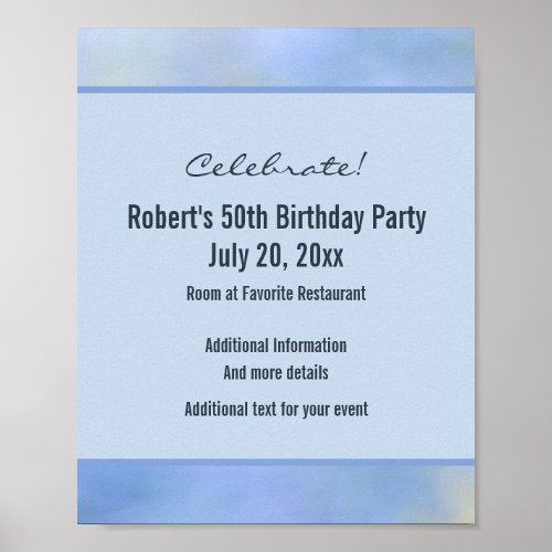 Casual Abstract Blue Yellow Pattern Event Poster