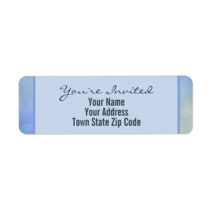 Casual Abstract Blue Yellow Pattern Return Address Label