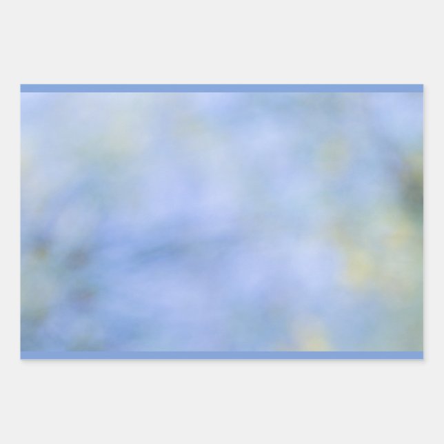 Casual Abstract Blue Yellow Pattern Wrapping Paper Sheets (Front 2)